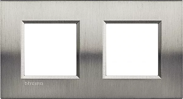 bticino-plaque livinglight naturalia 2+2 modules horizontal ou vertical - acier bross� (lna4802m2acs)