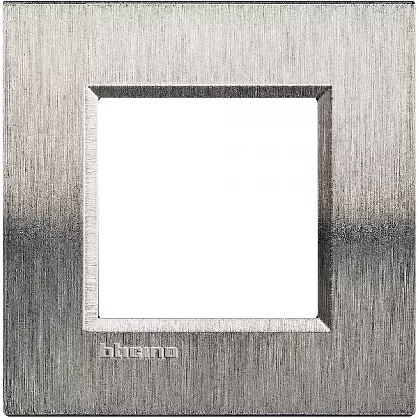 bticino-plaque livinglight naturalia 2 modules - acier bross� (lna4802acs)