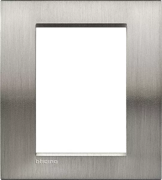 bticino-plaque livinglight naturalia 3+3 modules - acier bross� (lna4826acs)