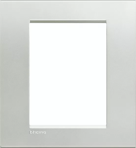 bticino-plaque livinglight naturalia 3+3 modules - argent (lna4826ag)