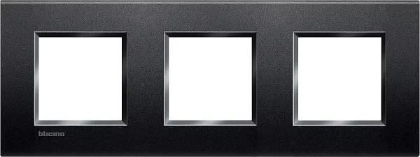 bticino-plaque livinglight neutre 2+2+2 modules horizontal ou vertical - anthracite (lna4802m3ar)