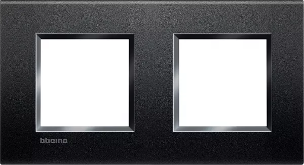 bticino-plaque livinglight neutre 2+2 modules horizontal ou vertical - anthracite (lna4802m2ar)