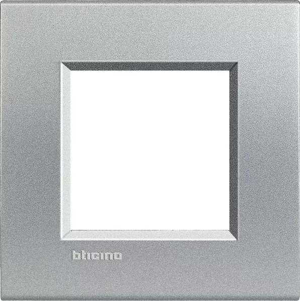 bticino-plaque livinglight neutre 2 modules - tech (lna4802te)