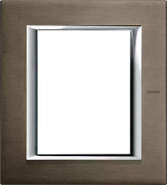bticino-plaque rectangulaire axolute aluminium anodis� 3+3 modules - bronze (ha4826br)