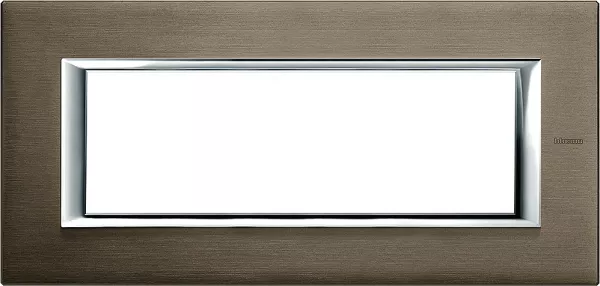 bticino-plaque rectangulaire axolute aluminium anodis� 6 modules - bronze (ha4806br)