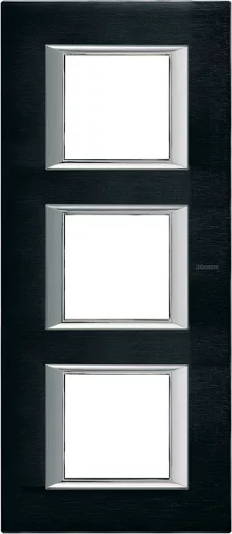 bticino-plaque rectangulaire axolute aluminium bross� 2+2+2 modules - anthracite (ha4802/3xs)