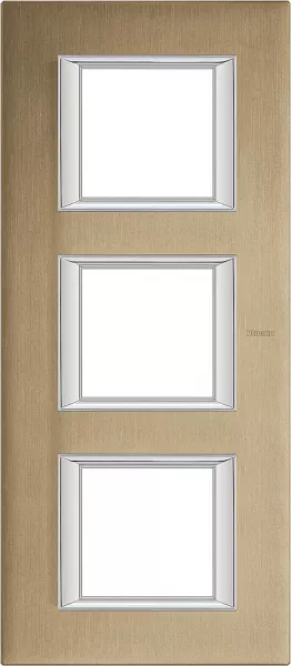 bticino-plaque rectangulaire axolute aluminium bross� 2+2+2 modules - titane (ha4802/3nx)