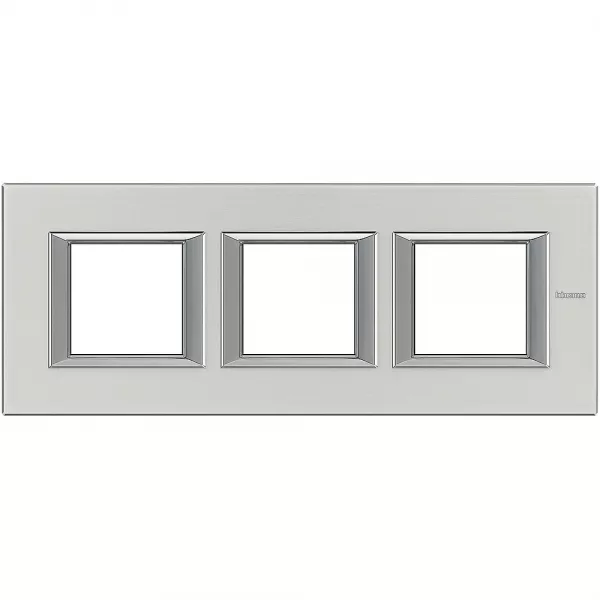 bticino-plaque rectangulaire axolute aluminium bross� 2+2+2 modules horizontal - naturel (ha4802m3hxc)