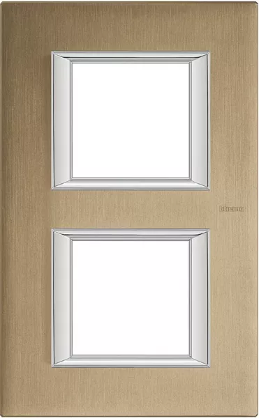 bticino-plaque rectangulaire axolute aluminium bross� 2+2 modules - titane (ha4802/2nx)