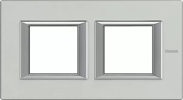 bticino-plaque rectangulaire axolute aluminium bross� 2+2 modules horizontal - naturel (ha4802m2hxc)