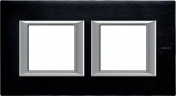 bticino-plaque rectangulaire axolute aluminium bross� 2+2 modules horizontal -anthracite (ha4802m2hxs)