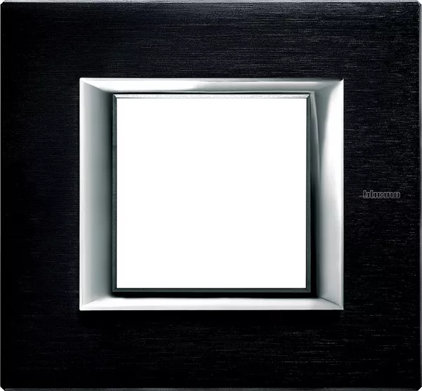bticino-plaque rectangulaire axolute aluminium bross� 2 modules - anthracite (ha4802xs)