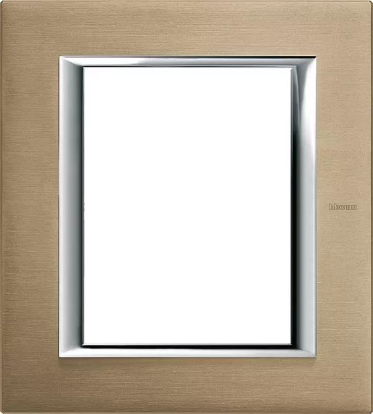 bticino-plaque rectangulaire axolute aluminium bross� 3+3 modules - titane (ha4826nx)