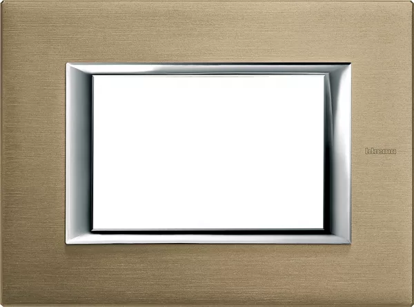 bticino-plaque rectangulaire axolute aluminium bross� 3 modules - titane (ha4803nx)