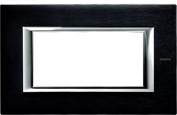bticino-plaque rectangulaire axolute aluminium bross� 4 modules - anthracite (ha4804xs)