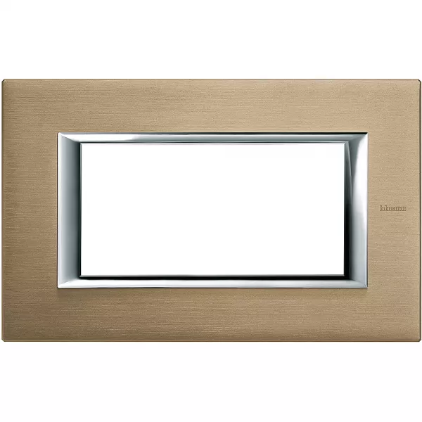 bticino-plaque rectangulaire axolute aluminium bross� 4 modules - titane (ha4804nx)