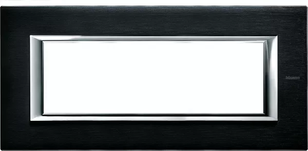 bticino-plaque rectangulaire axolute aluminium bross� 6 modules - anthracite (ha4806xs)