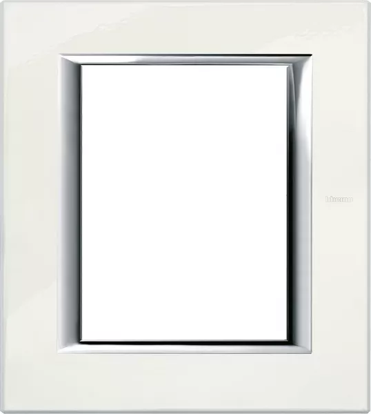 bticino-plaque rectangulaire axolute aluminium laqu� 3+3 modules - blanc (ha4826bg)