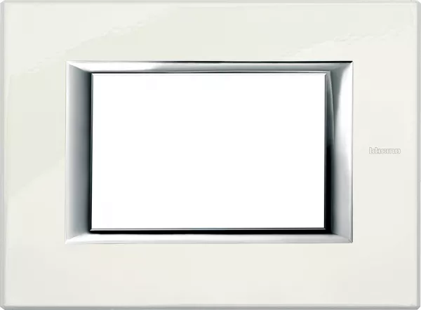 bticino-plaque rectangulaire axolute aluminium laqu� 3 modules - blanc (ha4803bg)