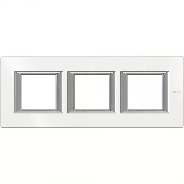 bticino-plaque rectangulaire axolute aluminium monochrome 2+2+2modules horizontal -blanc (ha4802m3hhd)