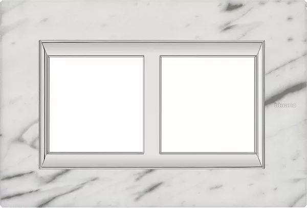 bticino-plaque rectangulaire axolute pierre 2+2mod horiz r�novation entraxe 57mm marbre (ha4832/2rmc)