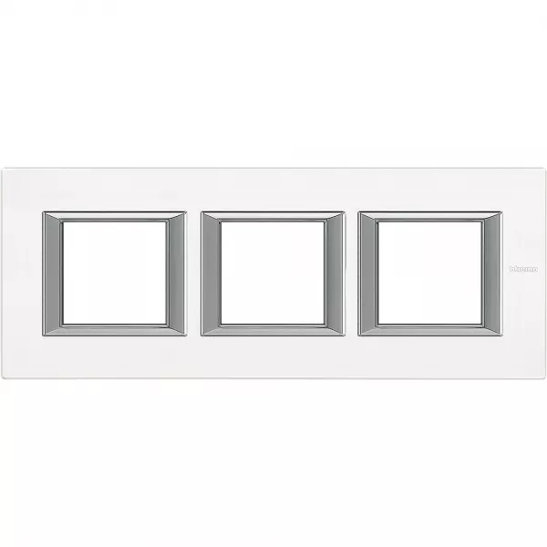 bticino-plaque rectangulaire axolute verre 2+2+2 modules horizontal - verre blanc (ha4802m3hvbb)