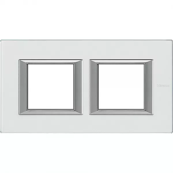 bticino-plaque rectangulaire axolute verre 2+2 modules horizontal - cristal (ha4802m2hvka)