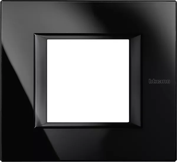 bticino-plaque rectangulaire axolute verre 2 modules - nighter (ha4802vnb)