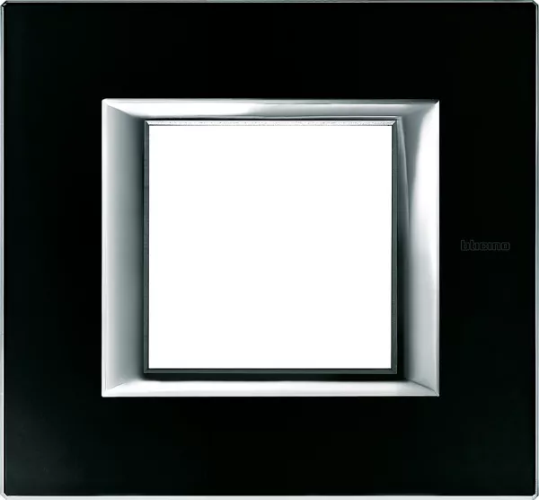 bticino-plaque rectangulaire axolute verre 2 modules - noir nuit (ha4802vnn)