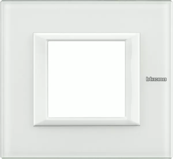 bticino-plaque rectangulaire axolute verre 2 modules - verre blanc (ha4802vbb)