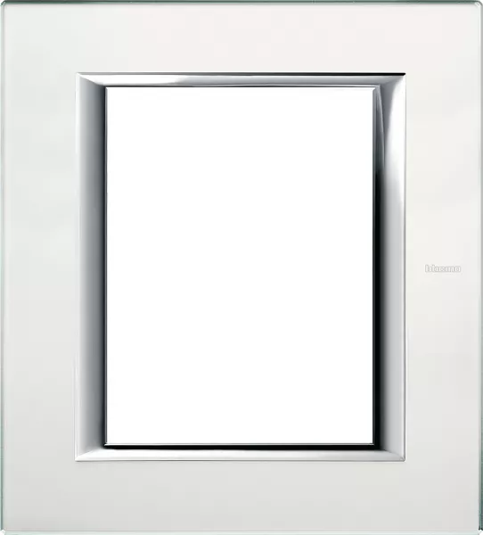 bticino-plaque rectangulaire axolute verre 3+3 modules - miroir d�poli (ha4826vsa)