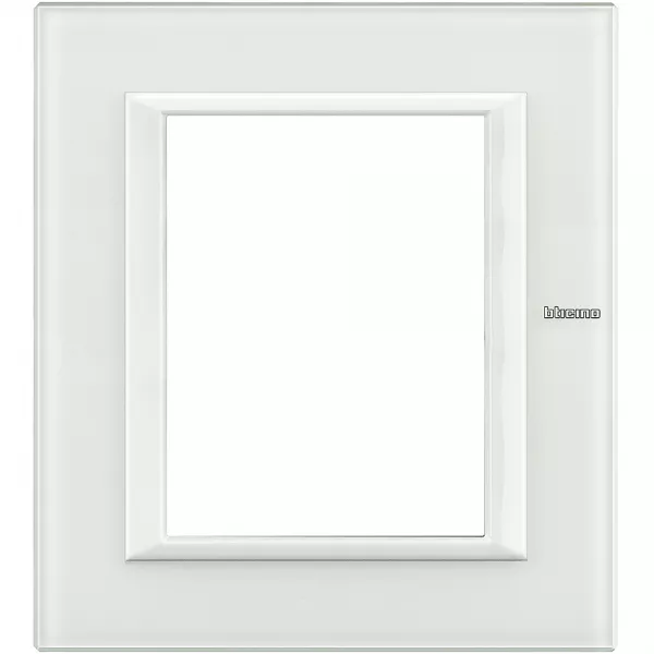 bticino-plaque rectangulaire axolute verre 3+3 modules - verre blanc (ha4826vbb)