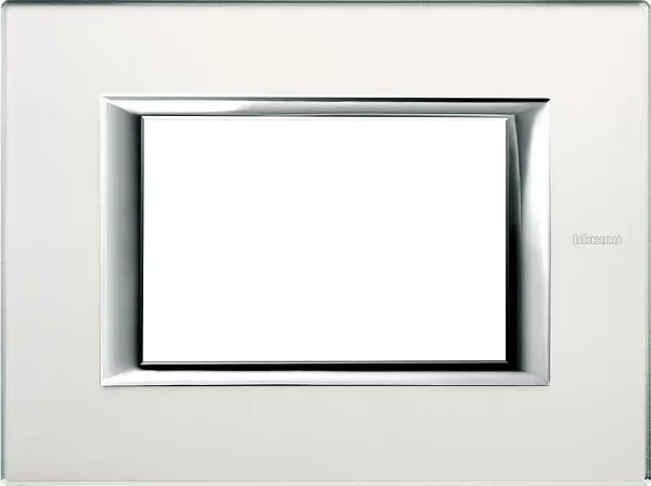 bticino-plaque rectangulaire axolute verre 3 modules - miroir d�poli (ha4803vsa)