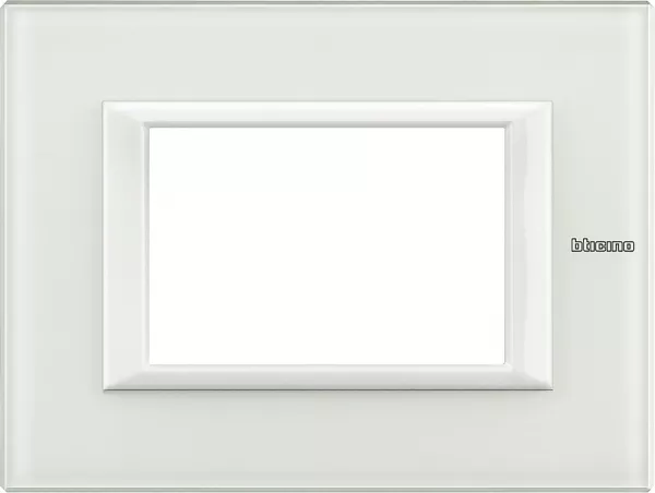 bticino-plaque rectangulaire axolute verre 3 modules - verre blanc (ha4803vbb)