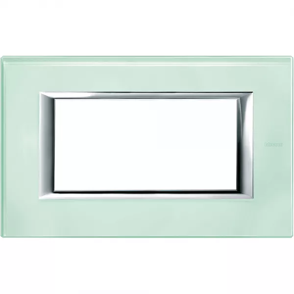 bticino-plaque rectangulaire axolute verre 4 modules - cristal (ha4804vka)