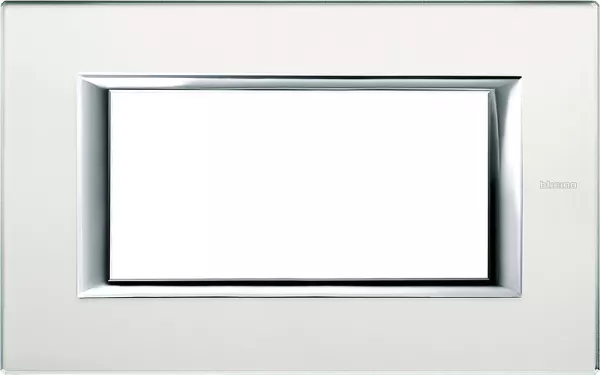 bticino-plaque rectangulaire axolute verre 4 modules - miroir d�poli (ha4804vsa)