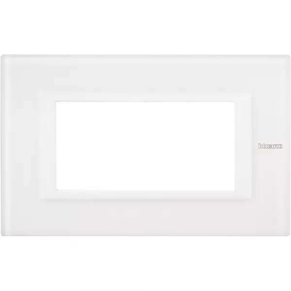 bticino-plaque rectangulaire axolute verre 4 modules - verre blanc (ha4804vbb)