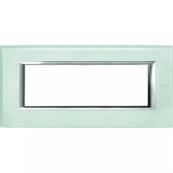 bticino-plaque rectangulaire axolute verre 6 modules - cristal (ha4806vka)