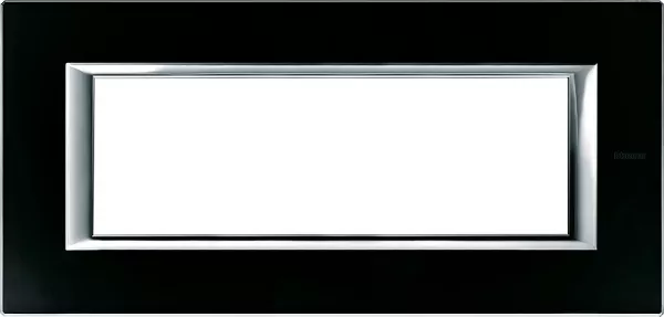 bticino-plaque rectangulaire axolute verre 6 modules - noir nuit (ha4806vnn)