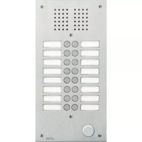 bticino-platine de rue s�rie 100 audio fa�ade inox 2,5mm 16 appels (308116)