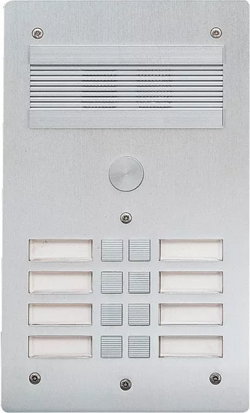 bticino-platine de rue s�rie 300 audio fa�ade alu 4mm 8 appels (308308)