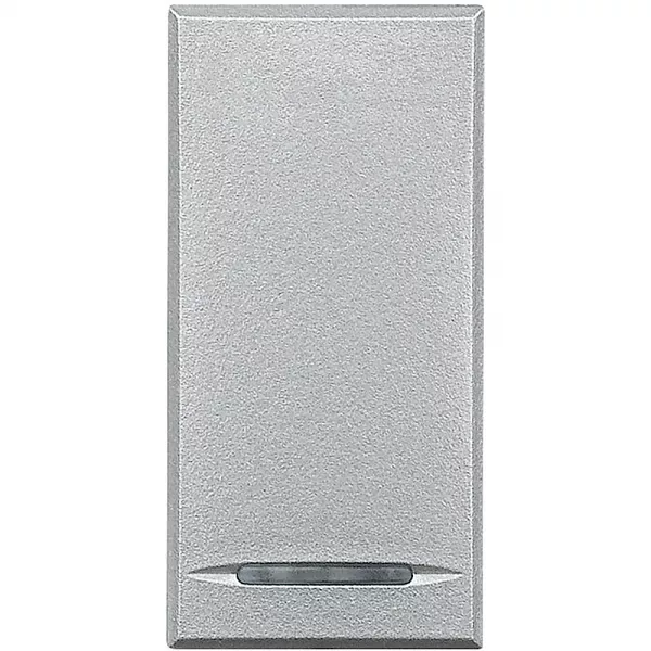 bticino-poussoir � bascule axolute 16ax 250v~ bornes automatiques - alu - 1 module (hc4055a)