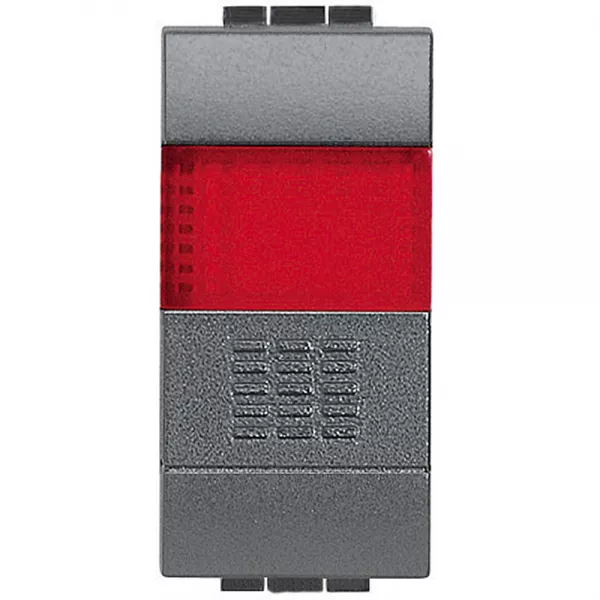 bticino-poussoir � voyant rouge livinglight 10a 250v - anthracite (l4038r)