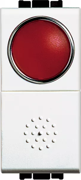 bticino-poussoir � voyant rouge livinglight 10a 250v - blanc (n4038r)