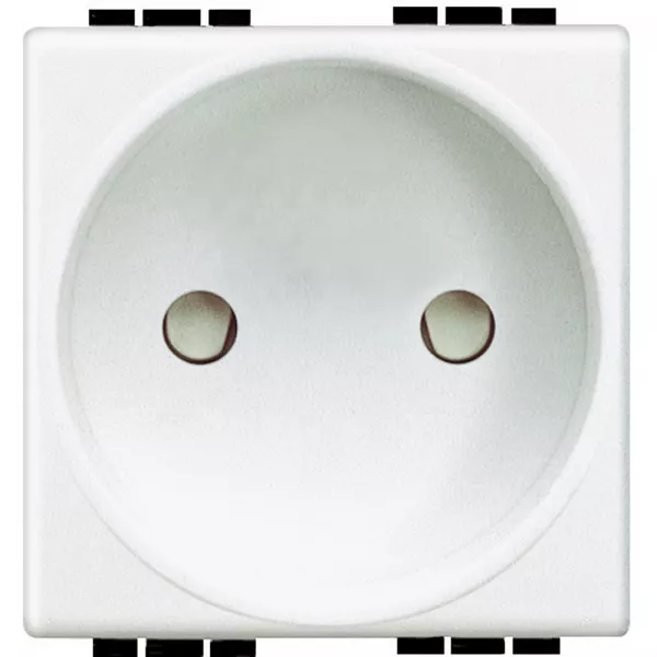 bticino-prise de courant 2p 16a 250v~ livinglight � bornes � vis - blanc - 2 modules (n4143)