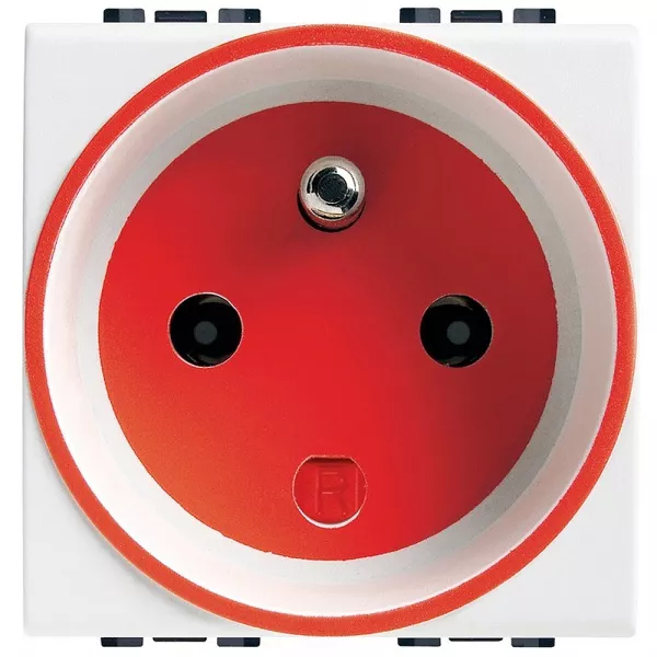 bticino-prise de courant 2p+t 16a 250v~ � d�trompage livinglight - blanc - 2 modules (n4146)