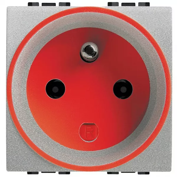 bticino-prise de courant 2p+t 16a 250v~ � d�trompage livinglight - tech - 2 modules (nt4146)