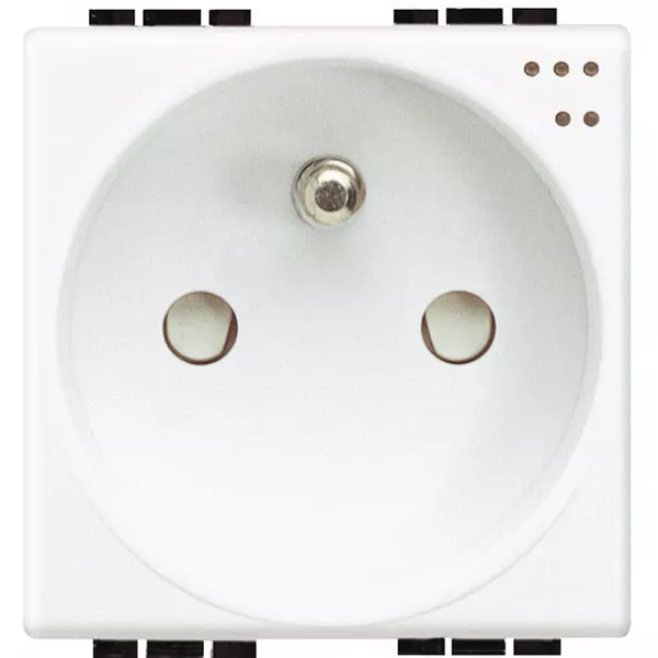 bticino-prise de courant 2p+t avec voyant livinglight � bornes � vis - blanc - 2 modules (n4144)