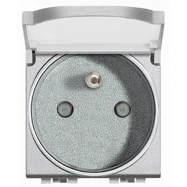 bticino-prise de courant 2p+t couvercle livinglight � bornes � vis - tech - 2 modules (nt4145)