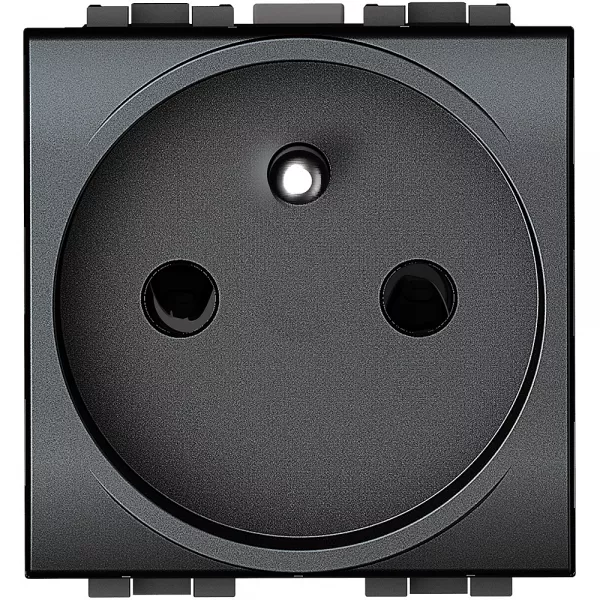 bticino-prise de courant 2p+t livinglight � bornes automatiques - anthracite - 2 modules (l4142an)